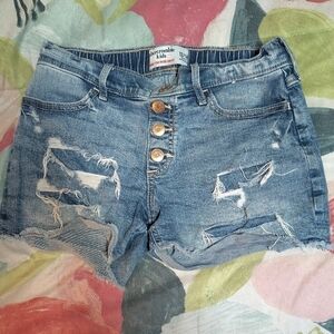 Abercrombie & Fitch Blue Distressed Jean Shorts